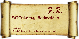 Fáskerty Radován névjegykártya